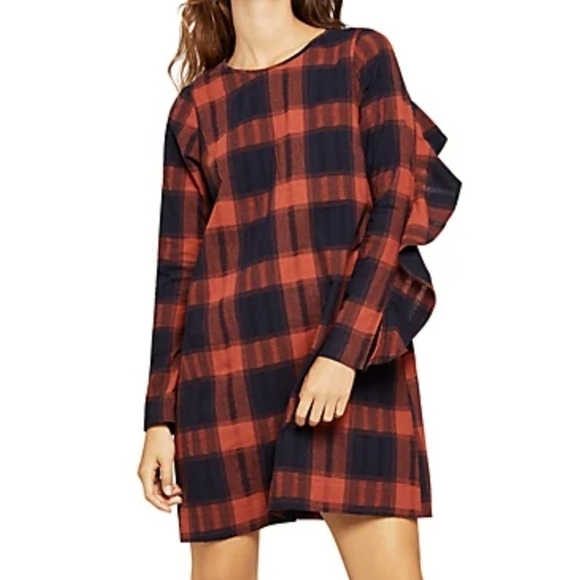 BCBGeneration Dresses & Skirts - BCBGeneration Ruffle Plaid Dress‎